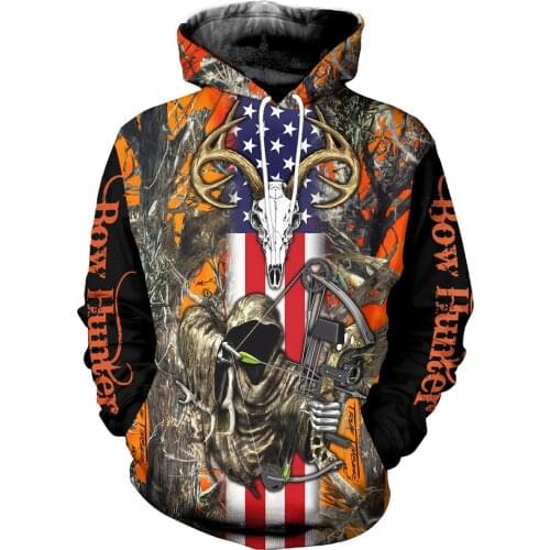 Orange Bow Hunt 3D Print Graphic Hoodie Men 2021 Sweatshirt Streetwear Oversize Casual Zip Pullover Harajuku Hoodie