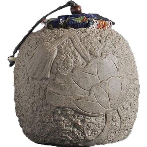 Simulated Rock Ceramic Funeral Pet Urn for Memorials Small - Holds Up to 50 Cubic Inches of Ashes - Pet Cremation Urn for Ashes