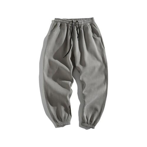 Han Mens plus velvet trousers trendy sports autumn and winter loose-fitting trousers thickened Harlan casual pants trousers