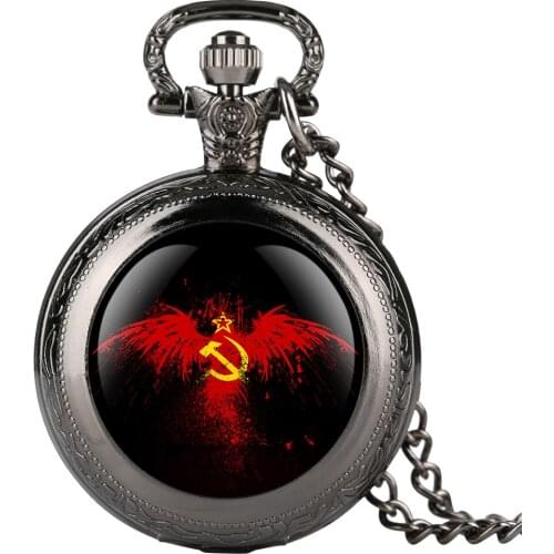 Mens Quartz Pocket Watch Eagle Party Emblem Pattern Pocket Watch for Boy Arabic Digital Pocket Watches for Teenager