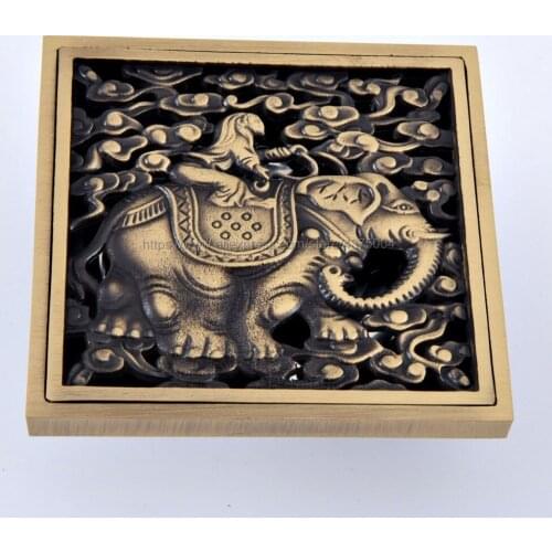 Floor Drains Antique Brass Shower Floor Drain Bathroom Deodorant Euro Square Floor Drain Strainer Cover Grate Waste Nhr077