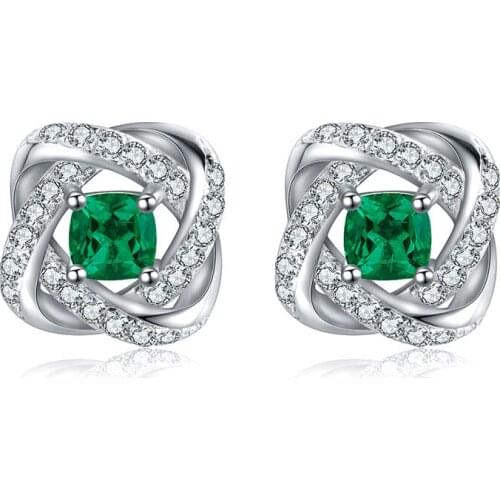 2021 New Arrival Beautiful Gold Joyería De Oro Lab Grown Emerald Sterling Silver 925 Jewelry Earrings