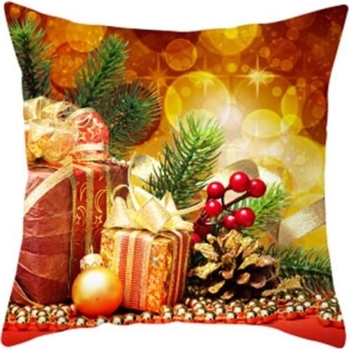 44x44cm New Christmas Cotton Linen Pillow Case Best Touch Home Comfortable Happy New Year 2019 Xmas Gift 5z