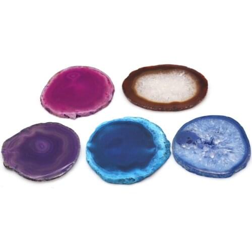 Natural Agate Slice Coaster Multicolor High-end Mark Nail Art Palette Purple Blue Gray Jewelry Display Appliance