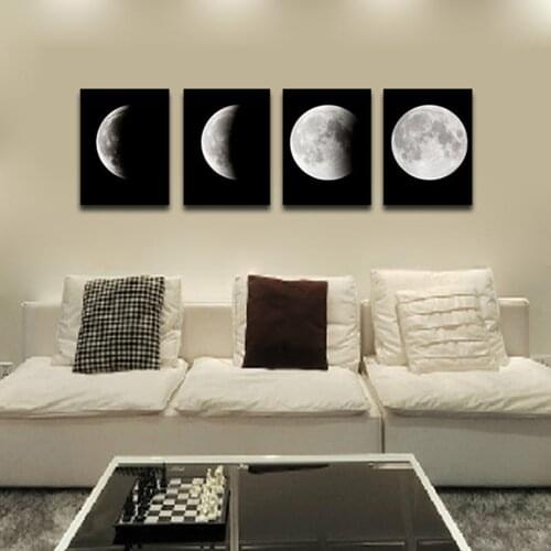 Simple Plane Pattern Home Decoration Painting Photo Canvas Painting Core Art Micro Frameless the Moon Painting 1pc