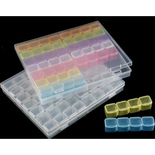 56 Grids Nail Art Transparent case Beads Gems Accessories Empty Container Nail Art Rhinestone Case Removable Storage Box