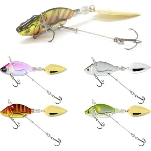 Fishing Lures Wobbles Rotating Metal VIB vibration Bait For Pike bass Trout Treble Hook Artificial Hard Baits Spinner Spoon Lure