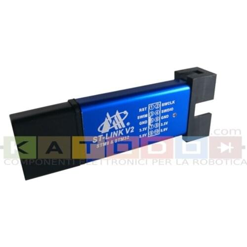 ST-Link V2 CLONE mini USB Programmer Debugger for STM8 STM32 device ( Random Color, different pin-out)