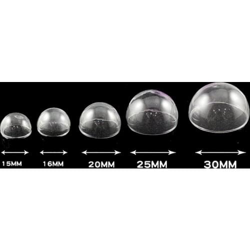 10pcs/lot 15mm/16mm/18mm/20mm/25mm/30mm Hemisphere glass dome diy clear half round glass globe bubble glass vial pendant