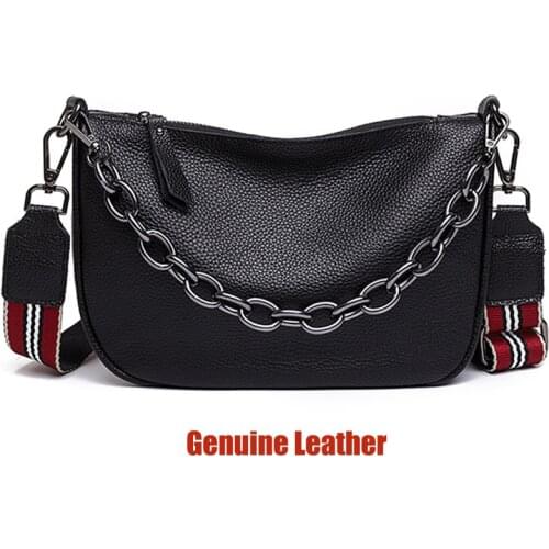 2020 Women Genuine Leather Shoulder Bags Crossbody Bag For Women Shoulder Bag Brand Designer Women Bags Luxury Black Handbag