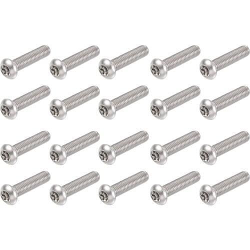 Uxcell M8x35mm Torx Security Machine Screw, 20pcs Pan Head Screws Inside Column, 304 Stainless Steel Fasteners Bolts