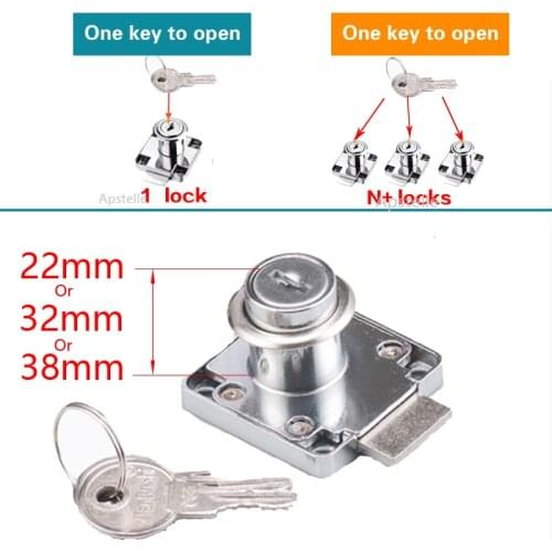 Drawer Furniture Lock Same Key 22/33/38 mm Wardrobe Cabinet Door Locker Office Desk Letter MailBox Cam Locks Hardware
