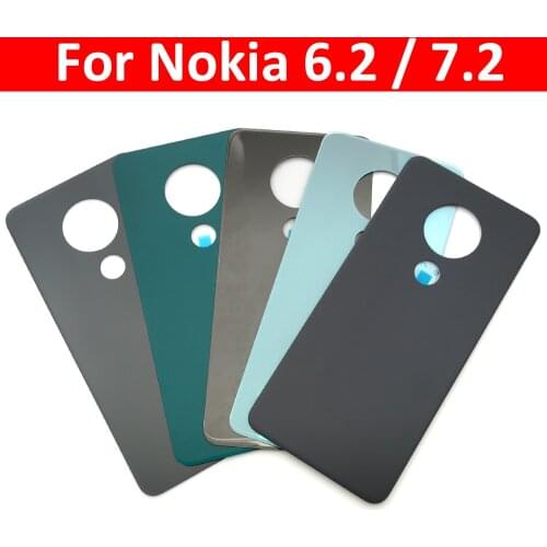 Back Glass For Nokia 6.2 Battery Cover Back Housing Case Rear Glass Panel Door For Nokia 7.2 Battery Cover