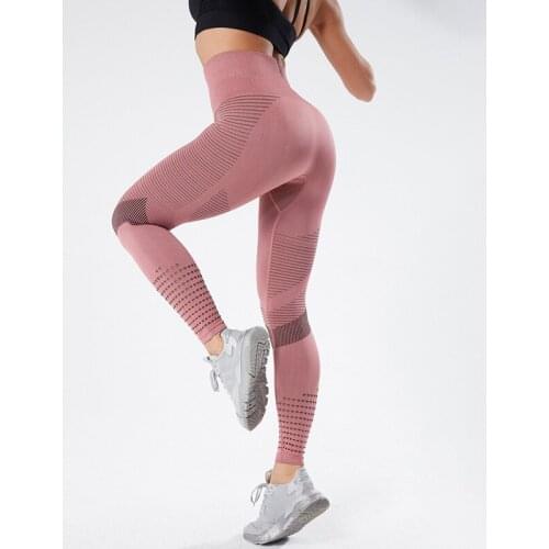 Push Up Yoga Pants Women High Waist Gym Leggings Hollow Out Workout Running Sport Pants Tight Seamless Fitness Yoga Legging Sexy