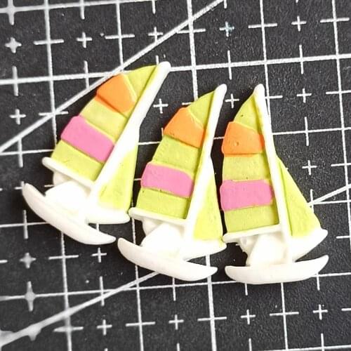 1pcs/lot resin flat back lovely sailboat 27mm Scrapbook Embellishment DIY Phone Decoration
