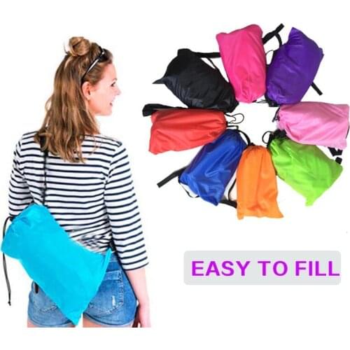 1 piece 6 colors inflatable sleeping bag camping multicolor air bed lounger lazy bag hangout laybag air sofa