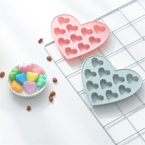 10 Cavity Heart Silicone Mold Fondant Cake Decorating Tool Chocolate Molds For Kids DIY Candy Mould Baking Kitchen accessories