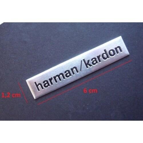 10pcs/lot 6x1.2cm harman/kardon Hi-Fi Speaker audio Speaker 3D Aluminum Badge Emblem