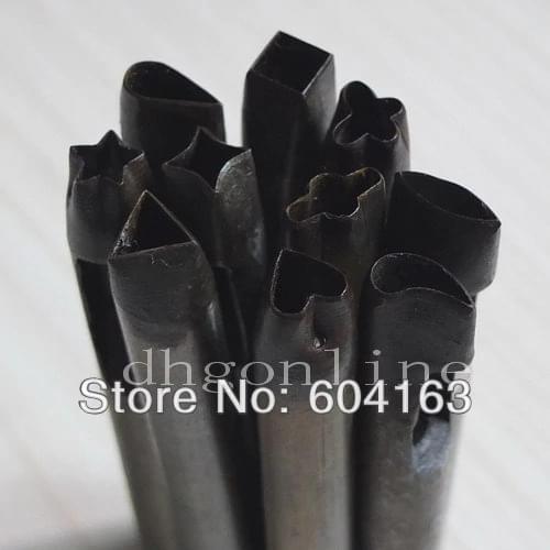 10 PCS Hollow Punch Hole Leather Belt Gasket different shap Cutter Tool for Bag Choice