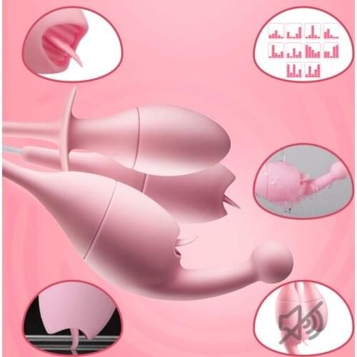3Pcs Tongue Nipples Licking G-Spot Vibrator Anal Plug Vagina Clitoris Massage Stimulator Adult Sex Toys For Women Intimate Goods