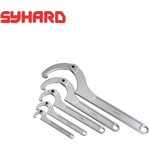 35-180mm Round nut adjustable round head hook-type wrench multifunction universal spanner hand tool crescent wrench (1 piece)