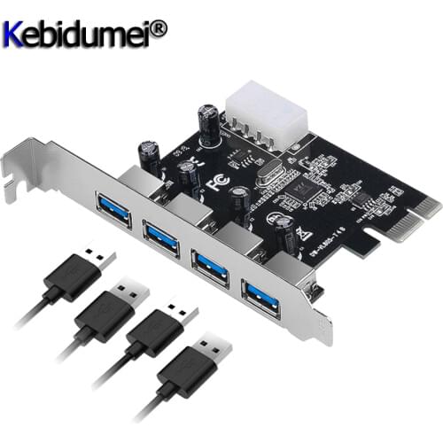 4-port USB3.0 Controller USB 3.0 PCI E PCIe Express 1x 4 Port USB 3.0 PCI-e Expansion Card PCI Express PCIe USB 3.0 Hub Adapter