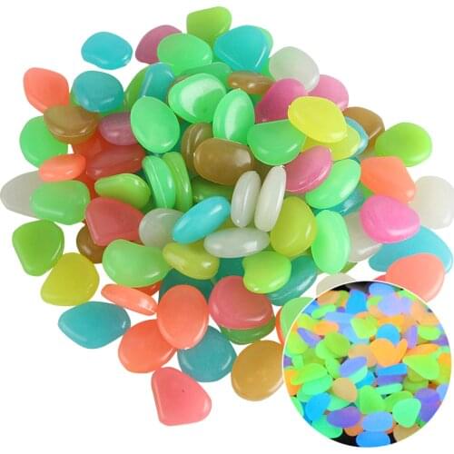 50pcs Resin Luminous Stones Fish Tank Aquarium Decor Luminous Stones Home Decoration