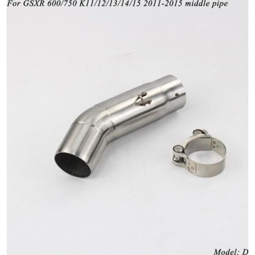 51MM Stainless Steel Motorcycle Exhaust Muffler Pipe Middle Section Link Pipe Head Tube For Suzuki GSXR 600 750 2011-2014 K11