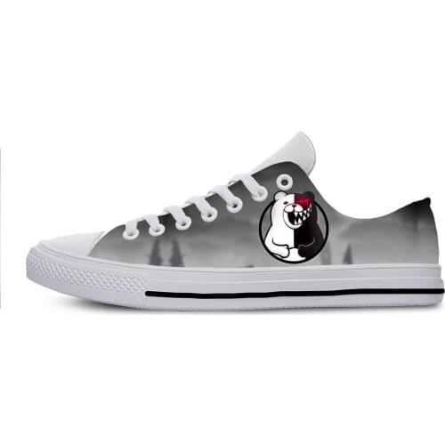 Anime Manga Game DanganRonpa Monokuma Funny Cool Casual Cloth Shoes Low Top Lightweight Breathable 3D Print Men women Sneakers