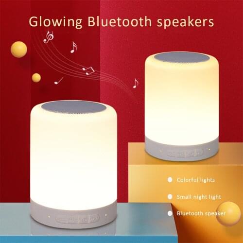 Tap Light Bluetooth-compatible Speaker Mobile Phone Wireless Card Speaker Touch Switch LED Colorful Light Outdoor Sports Travel