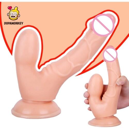 Double Headed Dildo for Lesbian Realistic Dildo Double Ended with Suction Cup Vaginal Anal G-spot Stimulate Penis for Women