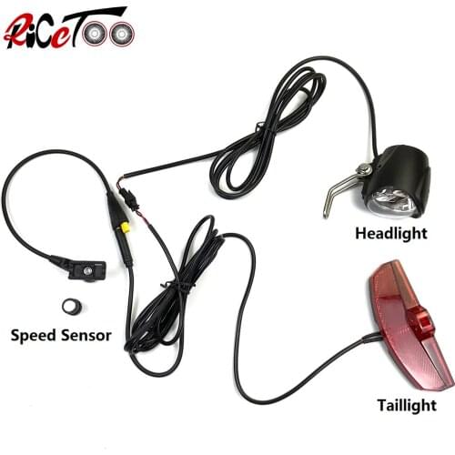 RICETOO Electric Bicycle Tongsheng TSDZ2 Headlight and Taillight Speed Sensor Mid Drive Motor E-bike Conversion Kit Accessories