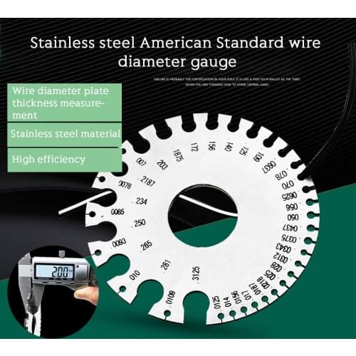 Wire Gauge Measuring Tools Stainless Steel Dual-Sided Round Thickness Cable Ruler AWG Diameter Accurate Measurer Carpenter Tools