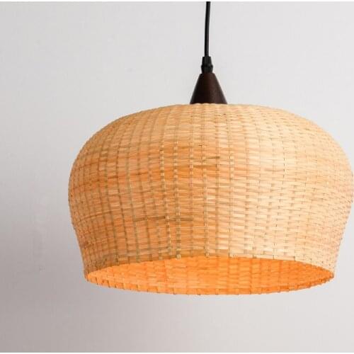 Chinese style hand knitting bamboo art Pendant Lights Rustic indoor retro E27 LED lamp for porch&corridor&agritainment LHDD070