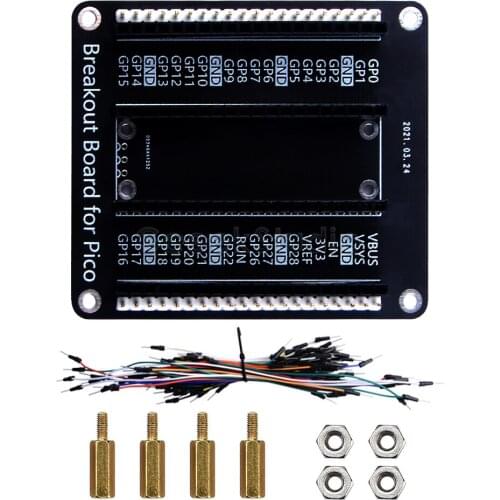 Raspberry Pi Pico Breakout Board With Copper Pillar M2.5 Nut Jumper Wire Pack DIY Circuits Kit for Raspberry Pi Pico