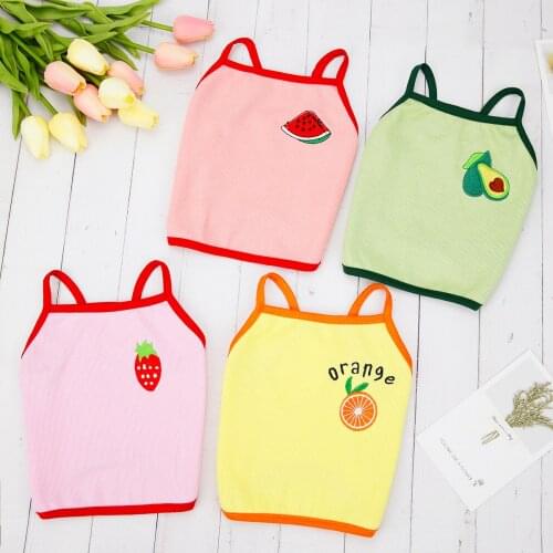 10PC/Lot Summer Dog Clothes Fruits Dog T-Shirts 100%Cotton Small Dogs Vest Puppy Pet Clothes