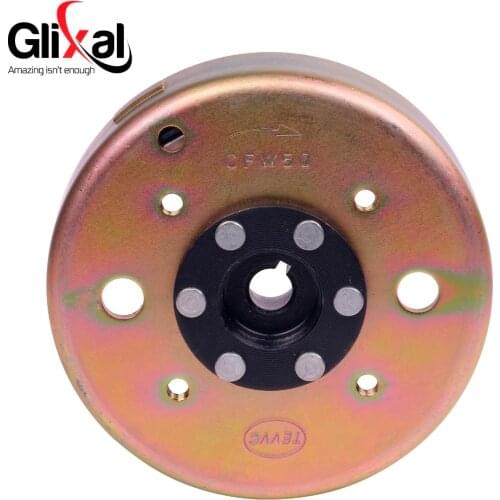 Glixal Magneto Rotor Flywheel for GY6 49cc 50cc 139QMB 139QMA Scooter Moped ATV Go-Kart Engine (8 poles)