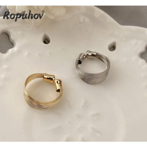 ROPUHOV 2021 Jewery Trendy Korean New Ring Female Silver Fashion Simple Ring Index Finger Ring Adjustable Couples Ring