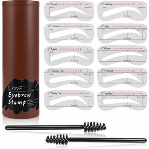 Eyebrow Stamp Shaping Kit Makeup Waterproof Brow Powder Natrual Eye Eyebrow Stick Hair Line Contour Eye Brow Tint Makeup Tools