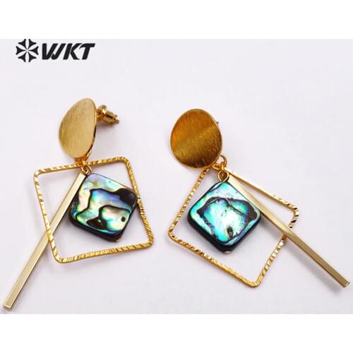 WT-E416 WKT Wholesale Fashion Natural shell Earrings unique charming drop earrings For Women Jewelry GIFT romantic style