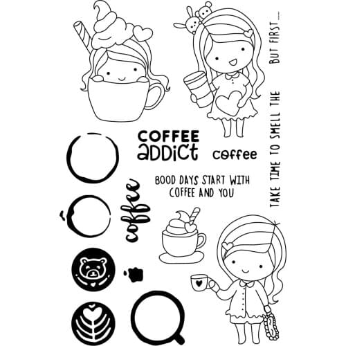 Girl and boy Transparent Clear stamps and metal cutting dies