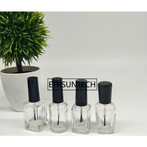 15ml Empty Cosmetic Containers Nail Glass Bottles with Brush Transparent Glass Nail Polish Bottle Empty F1275