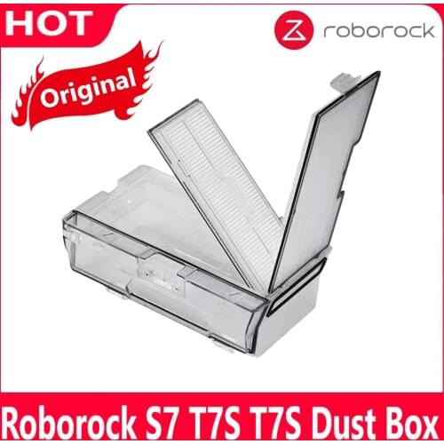 Original Roborock S7 s7MAXV T7S T7S Plus New Dust Box Vacuum Cleaner Robotic Parts Robot Dustbin Box with Filter Accessroies