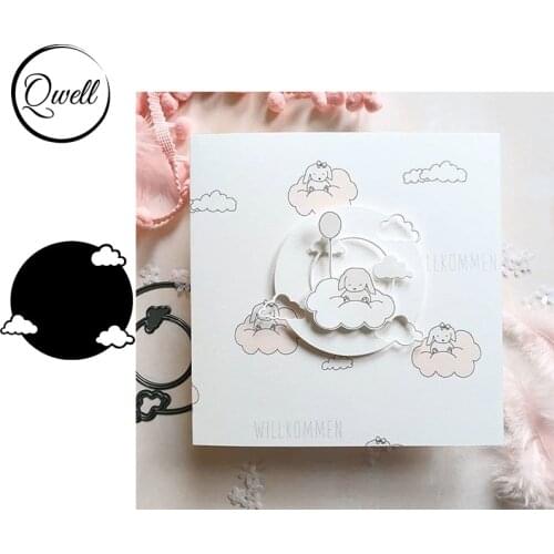 QWELL Clouds Nesting Circle Frame Metal Cutting Dies Stencil For DIY Scrapbooking Crafts Card Making Template 2020 New