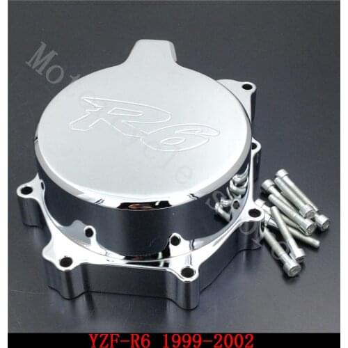 R6 Motorcycle Engine Stator cover Chrome left side For Yamaha YZFR6 YZF-R6 1999 2000 2001 2002