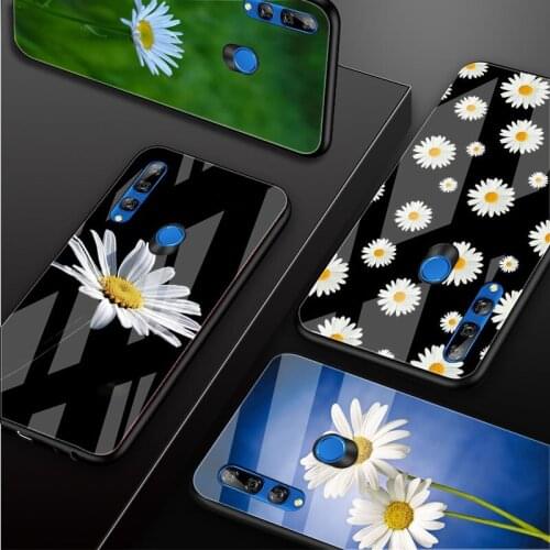 Daisies Tempered Glass Phone Case For Huawei honor 8X 9 10i 20i 20Lite 20Pro 30 Pro Cover Shell
