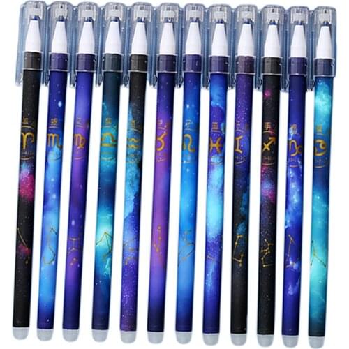12x Constellation Gel Ink Pens Erasable Pen 0.5mm Students Stationery