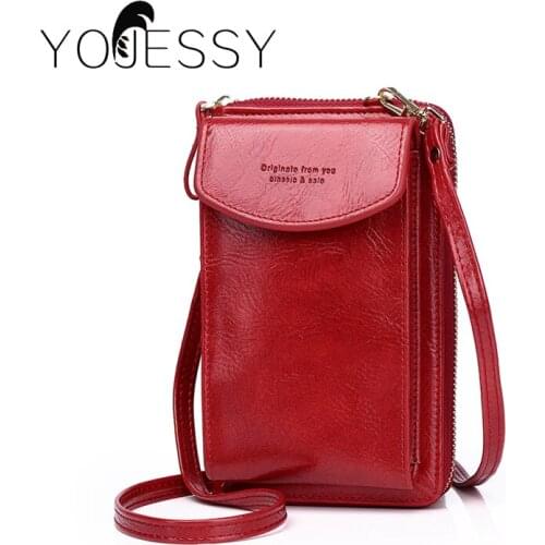 YOJESSY Small Bag Women Cell Phone Pocket Soft Leather Ladies Mini Crossbody Bags Girl Purse Female Shoulder Messenger Bag