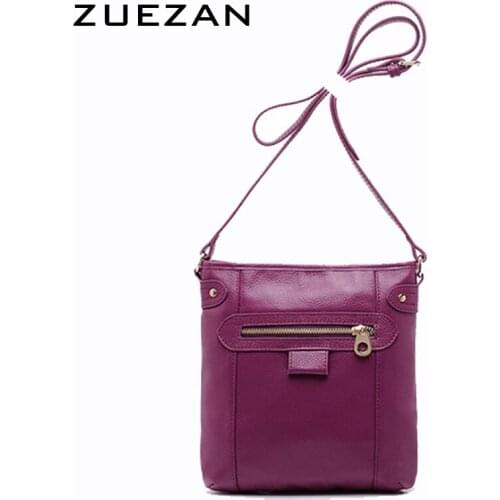 Girls Vertical Messenger Bag, Women GENUINE LEATHER Shoulder Bag, 100% Real Cowhide Female Crossbody bags Calfskin Bag A156