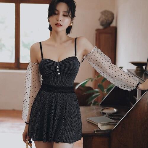 Womens One Piece Swim Suit Pool Swimsuit One-Piece Swimsuits Women Summer Swimming Costume Black New Pants Skirt Cover Up